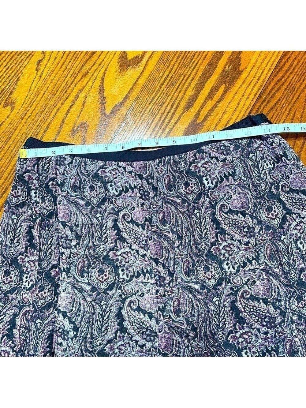 Vintage Y2K Liz Claiborne Maxi Skirt Paisley Purple Black Scarf Hem Flowing 8P - Picture 2 of 13